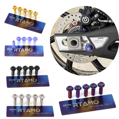 Titanium Alloy Rear Disc Brake Bolts - 5PCS Kit fit for BMW S1000RR