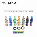 Titanium Double Banjo Bolt with Bleeder M10x1.0P/1.25P