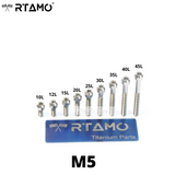M5 Titanium Cylindrical Head Bolts Torx Drive