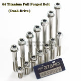 64 Titanium Full Forged Flange Torx Bolt M8 Dual-Drive
