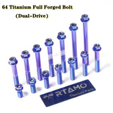 64 Titanium Full Forged Flange Torx Bolt M8 Dual-Drive
