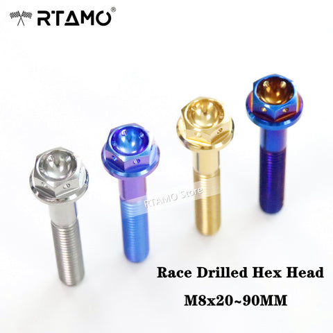 M8 Titanium Race Drilled Hex Head Bolts