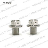 M10x10 Titanium Mirror Bolts Flange Drilled Head