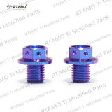 M10x10 Titanium Mirror Bolts Flange Drilled Head